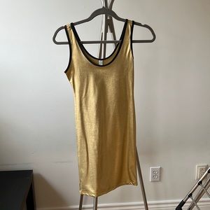 American Apparel gold spandex tank top dress S